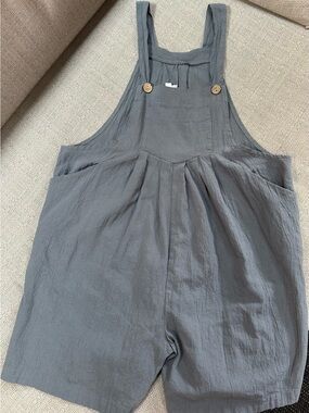 Casual Gray Sleeveless Romper Overalls